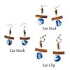 Textured Wood Beads Earring Drop Chinese Vintage Eardrop Unique Tie-Dye Earrings  Women
