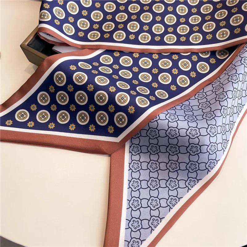 Fashion Print Hair Ribbon Scarf Women Neck Tie Bag Scarfs Satin Silk Skinny Headscarves Ladies Foulard Floral Bands New
