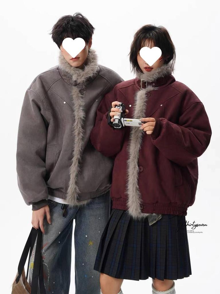 2025 Winter Men's Zuo Shan Diao Cotton Jacket: Fur Lined & Thickened with Trendy Style