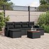 VidaXL Garden Lounge Set with Cushions 7 Pcs, Patio Sofas, Patio Furniture Set, Outdoor Furniture, Black 3257014