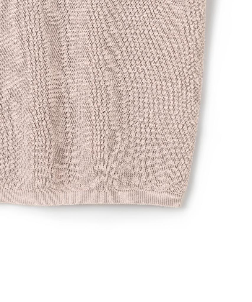 KNITTED Coolever Round Short Sleeve Knit Tee Pink