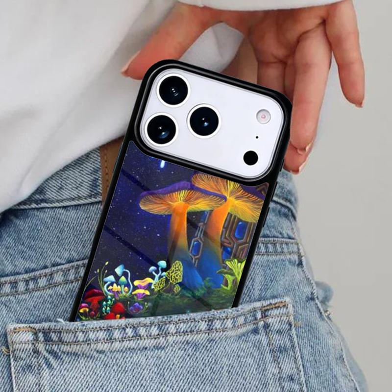 Психоделический коллаж из грибов Чехол для телефона iPhone 17ProMax 12 13 14 15 16e 17 Pro Max Plus Air Cover