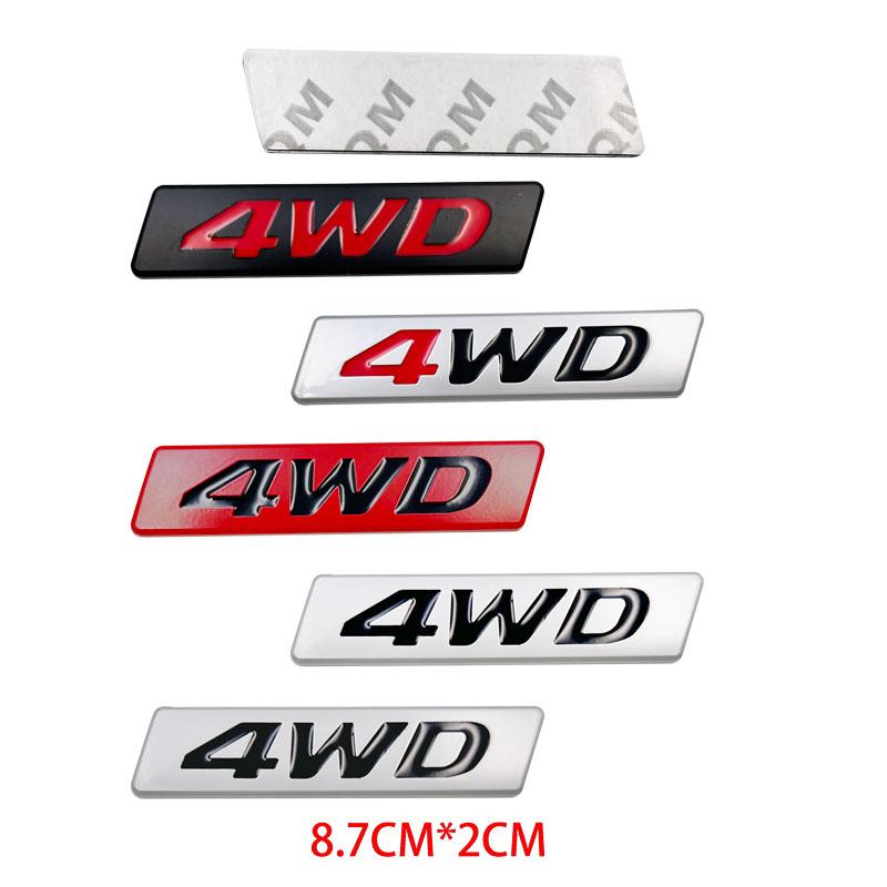 3D Metal 4WD Car Side Fender & Rear Trunk Emblem Badge Sticker for 4X4 Off-Road SUV - Vehicle Accessory Logo Decal