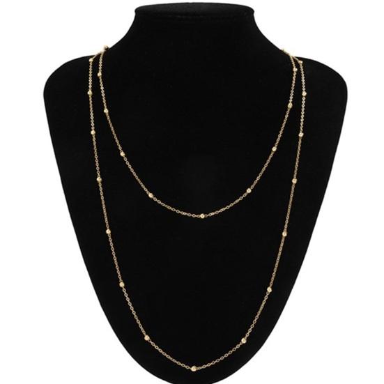 Женская цепочка для свитера, двухслойные бусины из сплава, регулируемая одежда, ювелирные изделия для свиданий, выпускного вечера, вечеринки, одежды