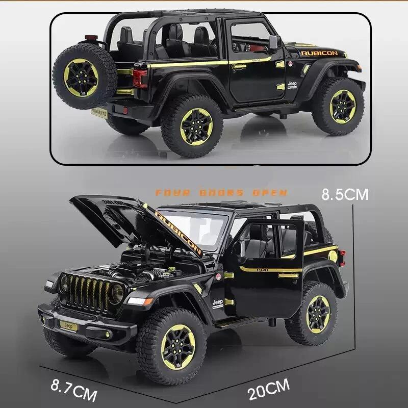 Масштаб 1/20 Jeep Wrangler Rubicon литые модели автомобилей из сплава металлические игрушечные внедорожники модель автомобиля имитационная коллекция детский подарок