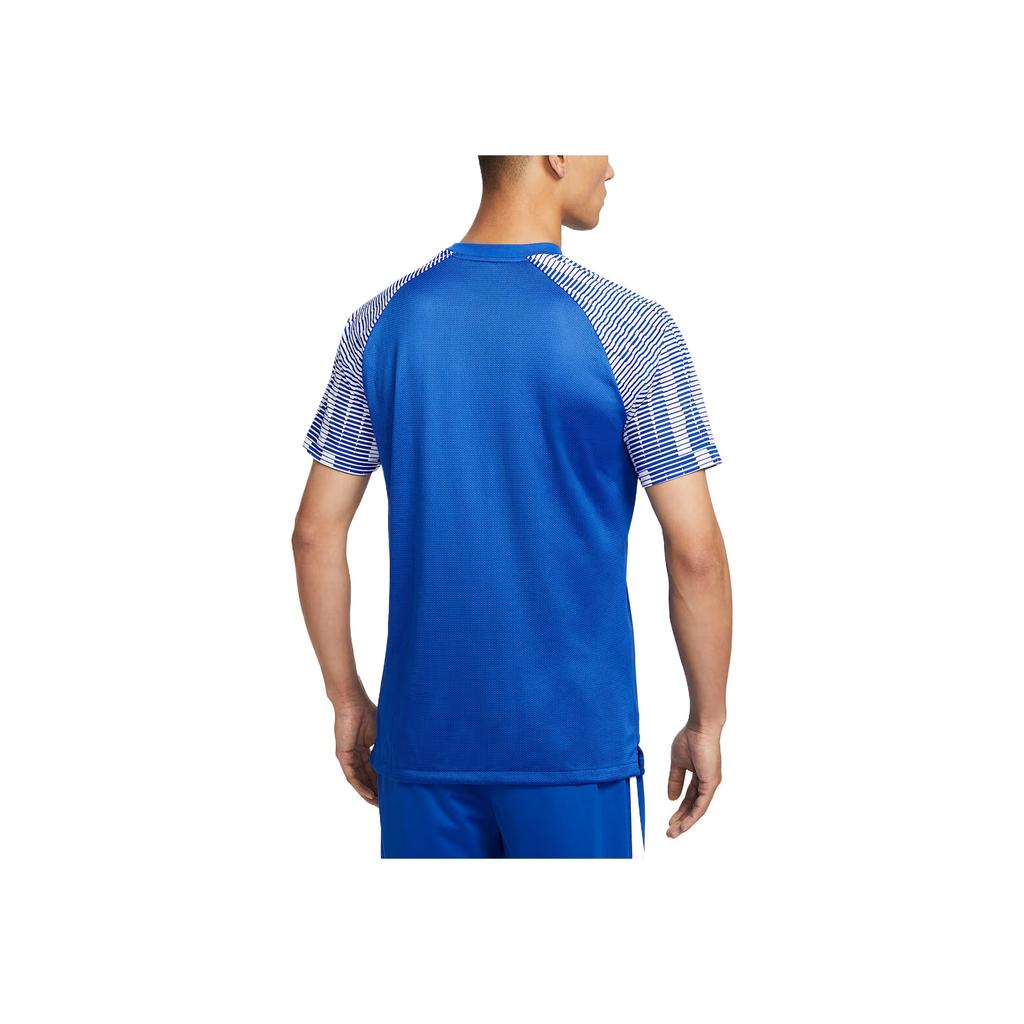 Nike Dri-Fit Academy Удобная Модная Универсальная Мягкая Однотонная Футболка с Коротким Рукавом Мужские Топы Синий IB8761-450