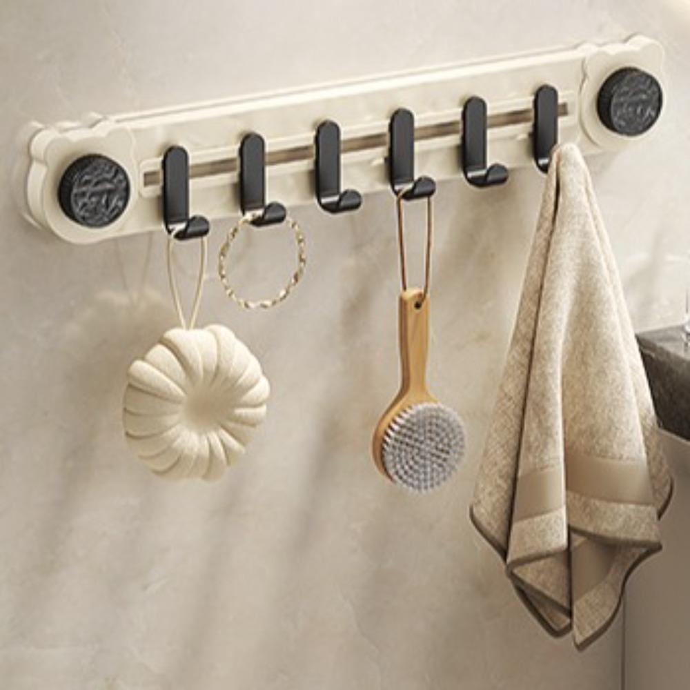 Wall Mounted Suction Cup Door Rear Hook Punch-Free Coat Hanger Bathroom Towel Rack  for Home