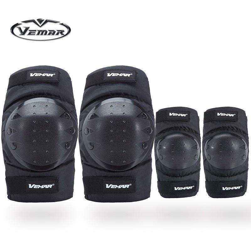 Motorcycle Off-Road Protective Gear Set Knee Elbow Pads With Short Shin Guards PP Shell Cycling Safety Riding