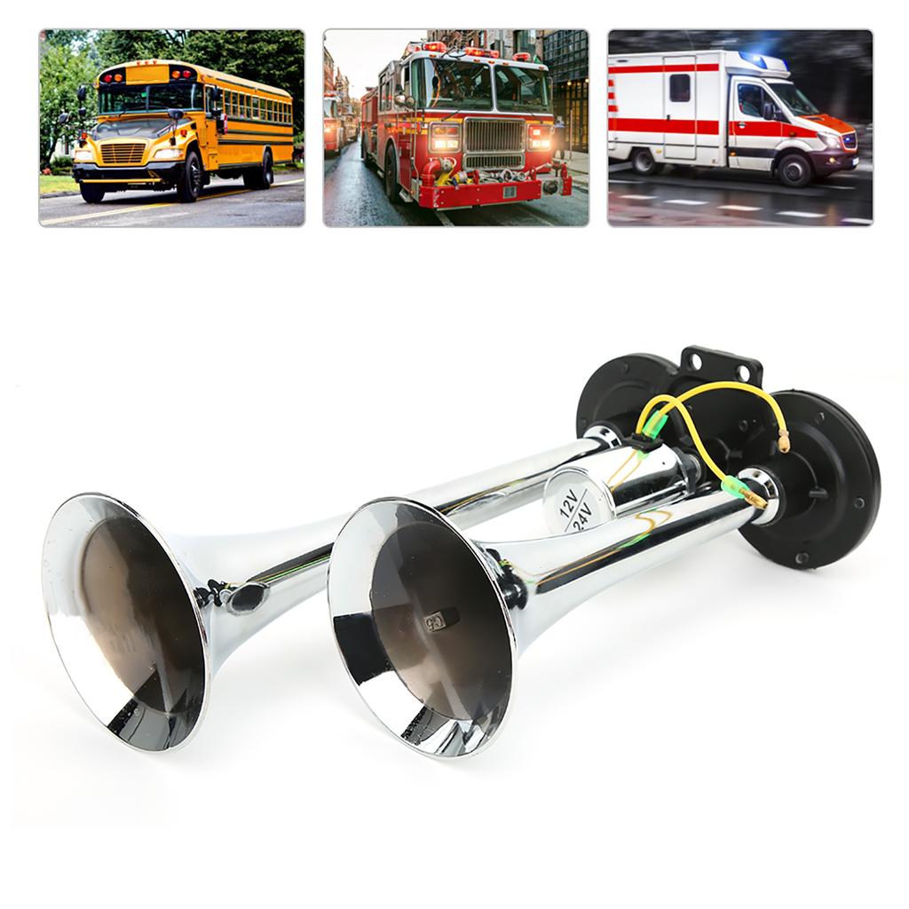 Универсальный автомобильный пневматический воздушный сигнал двойной 130 дБ 12 В 24 В поезд авто грузовик грузовик АБС металл