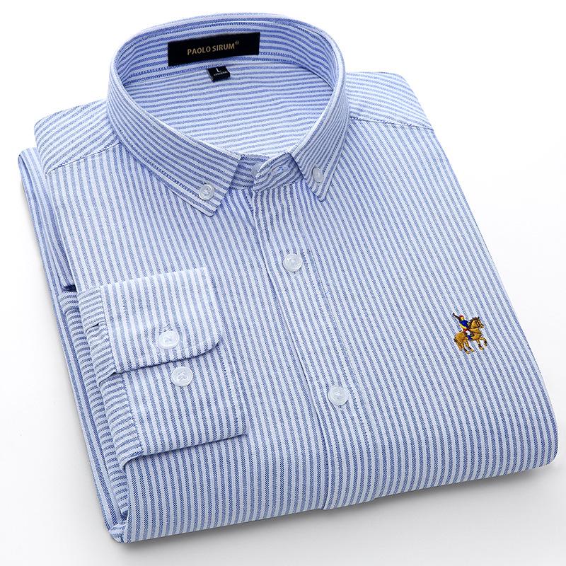 Мужская футболка с длинным рукавом в европейском и американском стиле, весна-осень, однотонная, с вышитым отложным воротником, хлопковая рубашка