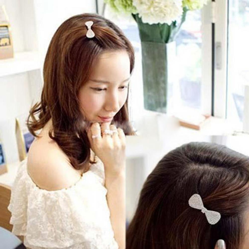 Girls Clamp Jewelry Barrette Hair Clip Rhinestone Hairpin Bowknot