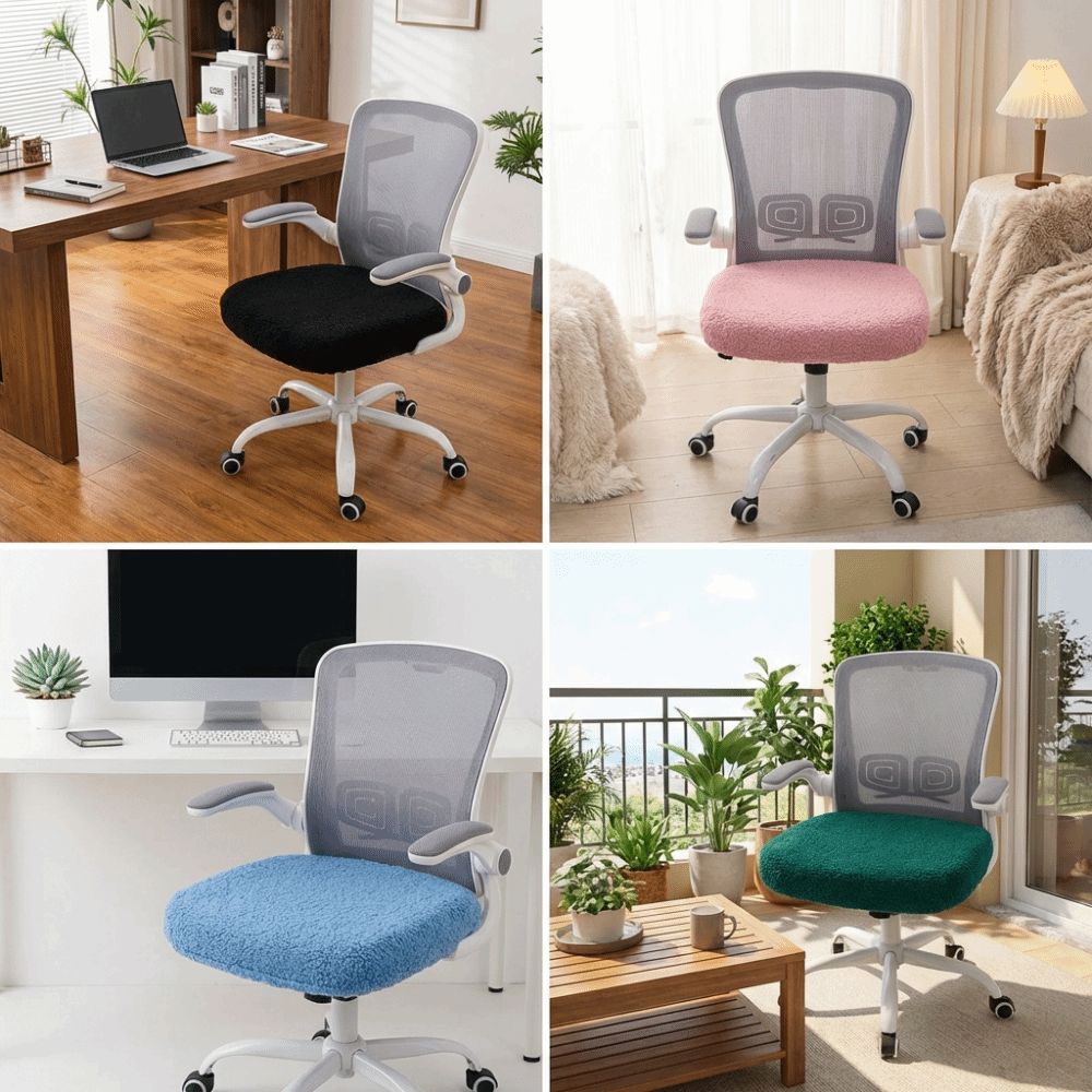 Stretch Computer Chair Seat Cozy Plush Elastic Chair Cover Office Chair Covers  Hotel