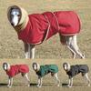 Зимняя теплая одежда для собак, водонепроницаемая толстая куртка для собак, красное, черное пальто для собак с отверстием для поводка для средних и больших собак, борзая