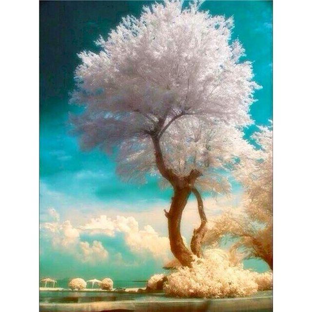 Рамка из цельного дерева Gatyztory, рамка для рисования по номерам, снежный пейзаж, ручная роспись, картина маслом, холст, раскраска, Настенный декор