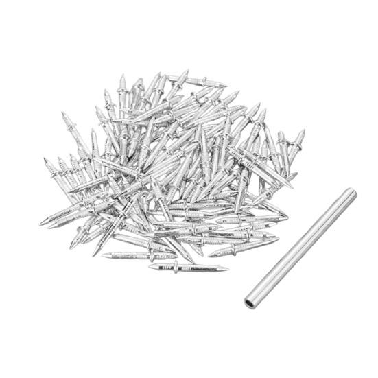 100 шт. Двухголовые гвозди Легкая установка Двухсторонние бесшовные гвозди для плинтуса со специальным инструментом-рукавом
