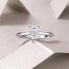 GRA  Classic Emerald-cut S925 Sterling Silver Inlaid Moissanite Ring Prong Setting-Popular Fashion Jewelry for Women