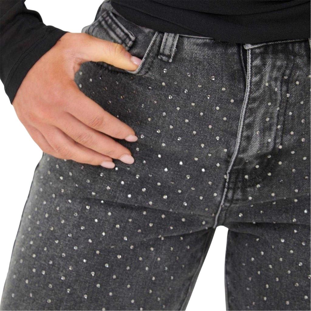 I Saw It First Womens/Ladies Denim Embellished Wide Leg Jeans