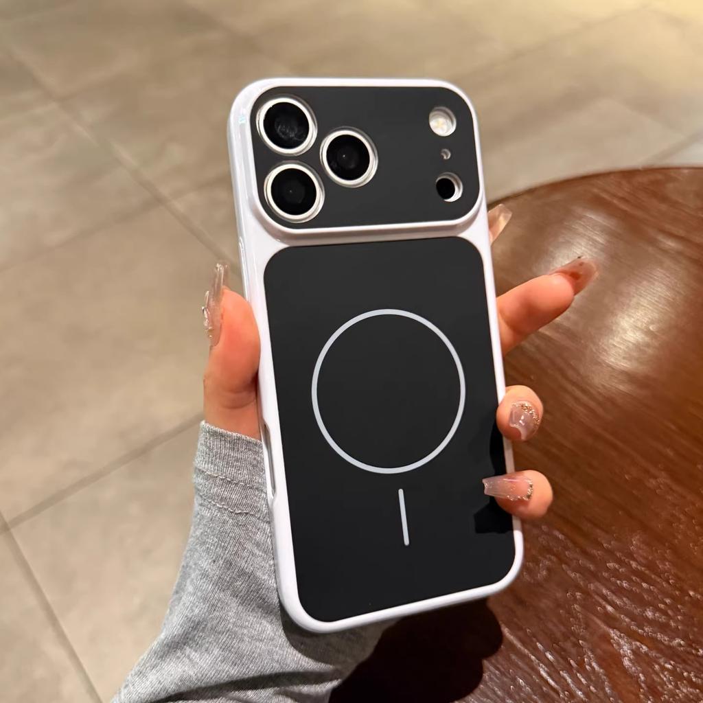 Оригинальный Чехол с Контрастным Цветом для MagSafe для iPhone 17 16 15 14 13 12 Pro Max 17ProMax 11 Магнитная Зарядка Полностью Закрывающий Заднюю Крышку
