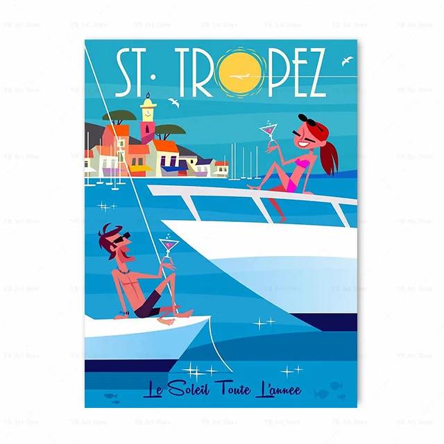 Франция Париж Прованс Амальфи Знаменитый Городской Пейзаж Принт Искусство Холст Постер Для Украшения Гостиной Домашняя Настенная Картина