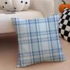 classical blue tartan design plaid Cushion Cover Throw Pillow Cover Hidden Button Durable Polyester Chair Cushion
