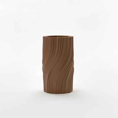 Decorative Vase, Pleated, Brown, Modern, Wave Structure