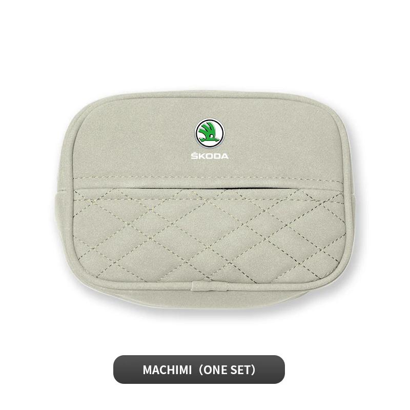 Автомобильный органайзер для салфеток из замши, аксессуары для Skoda Octavia Kodiaq Yeti Enyaq iV Kamiq Scala Superb Fabia Rapid Karoq Vision RS