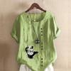 Women's Fashion Cool man Print Short Sleeve T-shirt Loose Cotton Shirt Casual Loose Summer Blouse Tops Plus Size