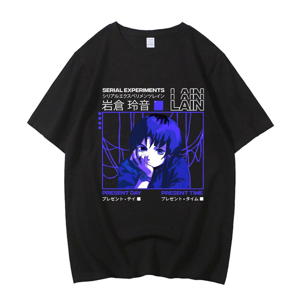 2024 Anime Serial Experiments Lain Graphic Print T Shirt Men Iwakura Manga Girl Sci Fi Short Sleeve Fashion T Shirt Women