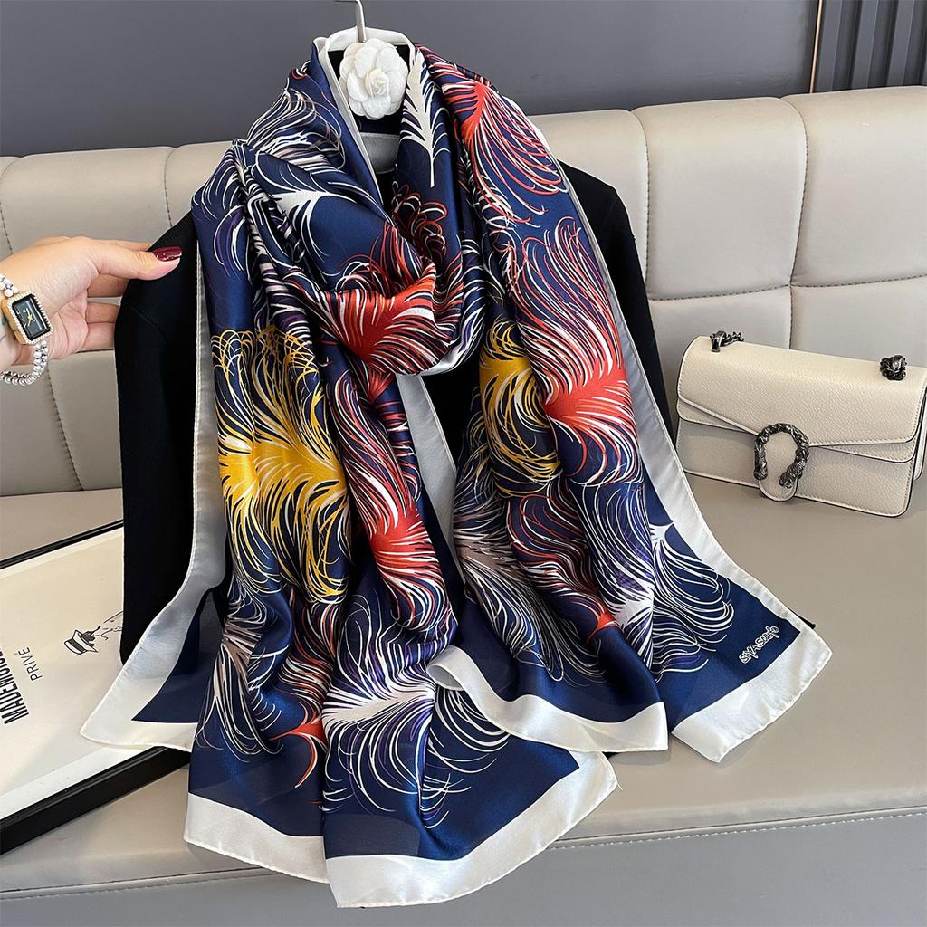 Женские 180*90 см модные красивые мягкие шелковые шарфы женские женские шаль хиджаб накидка платок бандана кашне пляжное парео