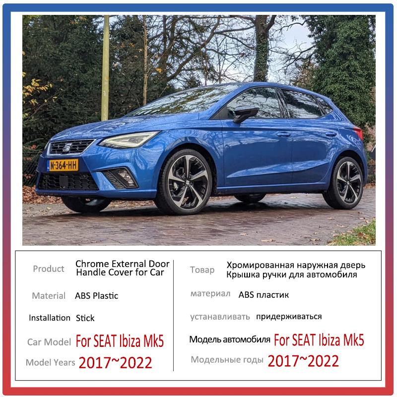 Стайлинг для SEAT Ibiza Mk5, аксессуары 2022 6F KJ1 2017 2018, глянцевая черная наклейка на дверную ручку автомобиля, наклейка на автомобиль