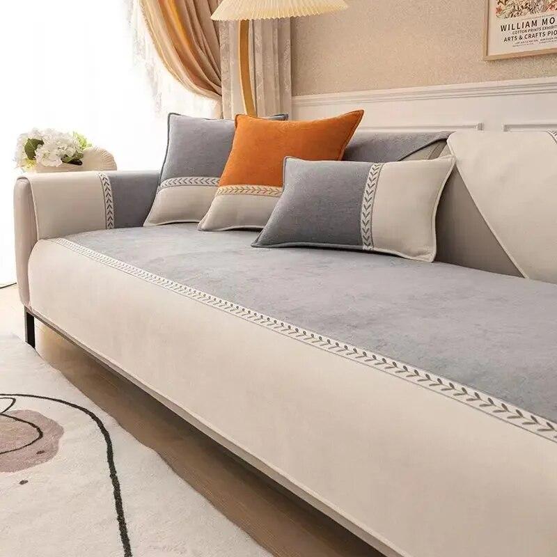 Подушка для дивана из синели, всесезонный простой современный нескользящий универсальный чехол для спинки, полотенце и ткань