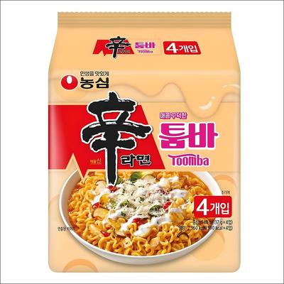 Nongshim Шин Рамён Тумба (Кремовая и острая лапша в пакетиках) 137 г x 4 упаковки