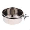 Stainless Steel Cups with Clamp Bird Crates Cages Parrot