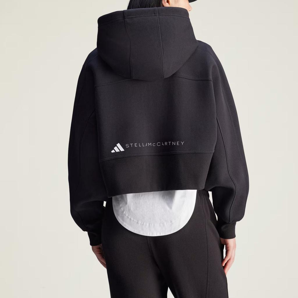 adidas Спортивный укороченный худи черный женский уличный стиль JD8107