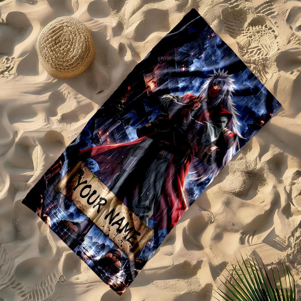 Naruto Character Customized Name Beach Towel Soft Durable Quick-Dry Perfect for Traveling Yoga Camping and Swimming