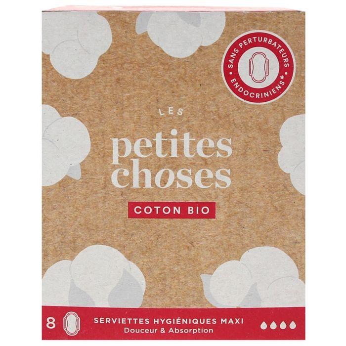 Serviettes Hygiéniques Extra Long Coton Bio - Les Petites Choses - 8 Unités - Absorption Super