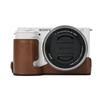 ZVE10 Oil Skin Camera Half Case for Sony ZV-E10 ZVE10 PU Leather Battery Opening Cover With Hand Strap