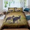 Комплект пододеяльника Кенгуру размера кинг для мальчиков и девочек, Комплект постельного белья Кенгуру, Чехол для одеяла с ветками деревьев, Покрывало с дикими животными