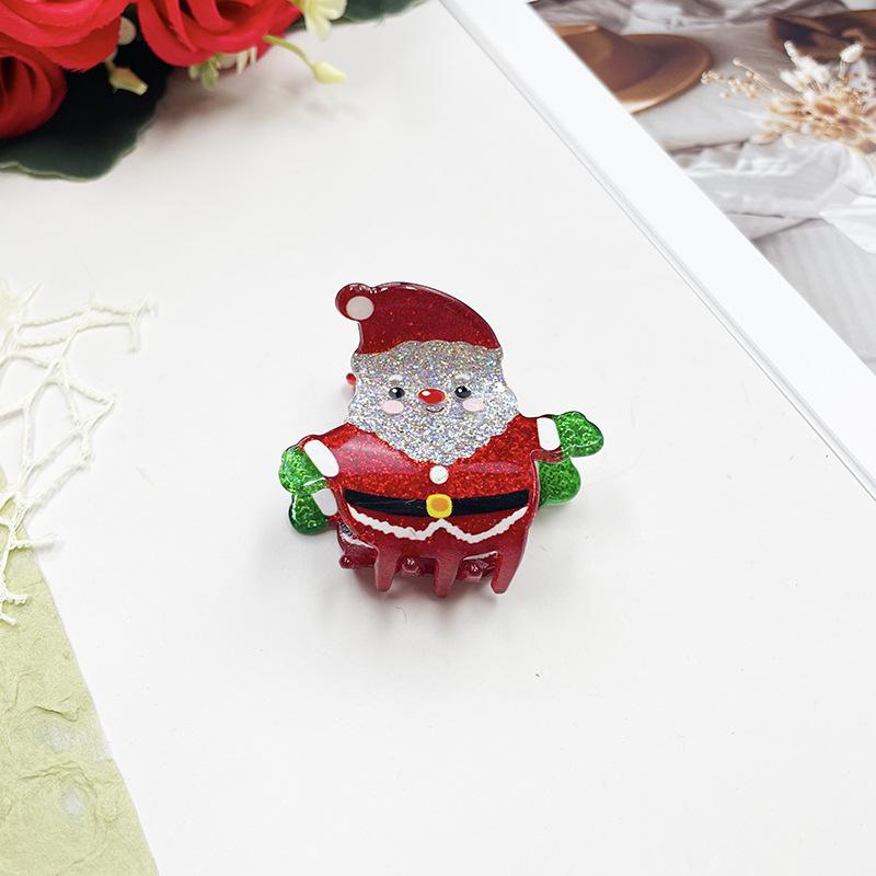 2024 Christmas Santa & Snowman Acrylic Hair Clips: Santa, Snowman, Sock, Christmas Tree, Snowflake Design