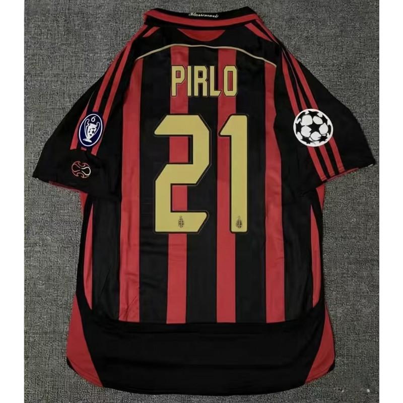 Retro AC Milan 21 Pirlo 22 Kak Soccer Jersey Adult Fan Edition Short Sleeve Football Shirt Wear