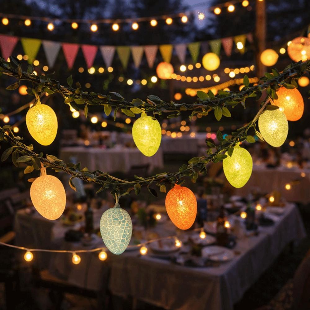 10 LED Lights Easter Egg Wreath 2M Easter Twig Garland  Easter Party