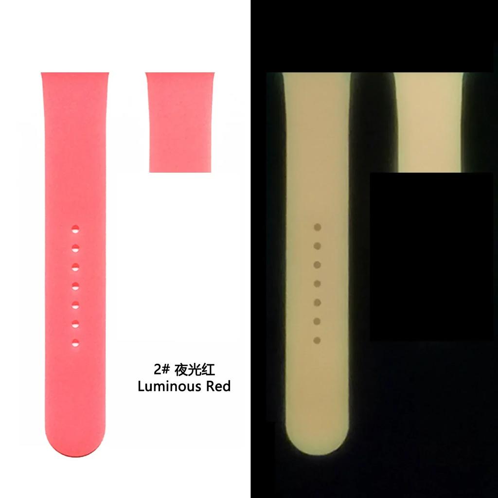 Светящийся силиконовый ремешок для Apple Watch Ultra2 Sport Loop Bracelet для Iwatch10 9 8 7 6 5 4 Se 49/46/45/41/42/44/42/40/38 мм