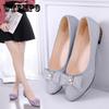 Весенние и летние туфли-лодочки, женские туфли на низком каблуке с острым носком, рабочая обувь на толстом каблуке в корейском стиле