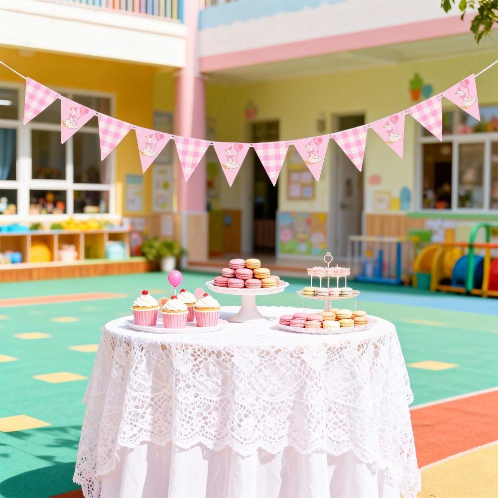 Pink Color One Silly Goose Party Triangle Banner Theme Design Goose Theme Garland  1st Birthday