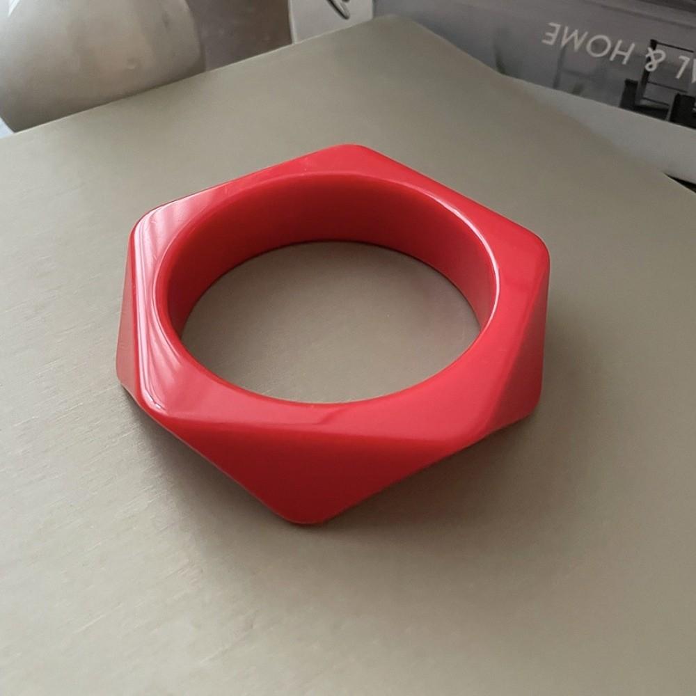Europe American Style Irregular Wide Bracelet Smudging Retro Hand Ring Vintage Resin Bangle Women