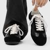Mens Retro British Brown Casual Sneakers Low-Top Walking Shoes Unisex Round Toe Rubber Sole