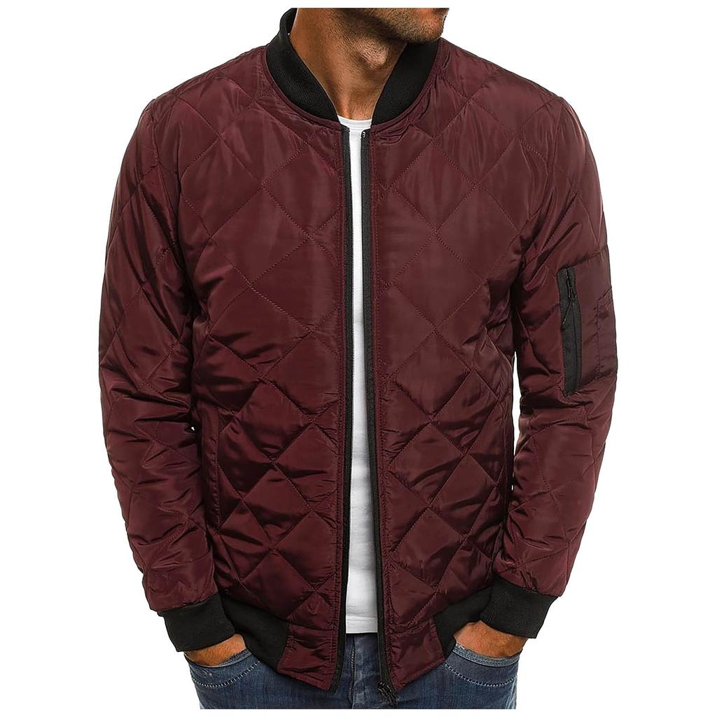 Men's Autumn Winter Zipper Warm Down Jacket Packable Light Coat