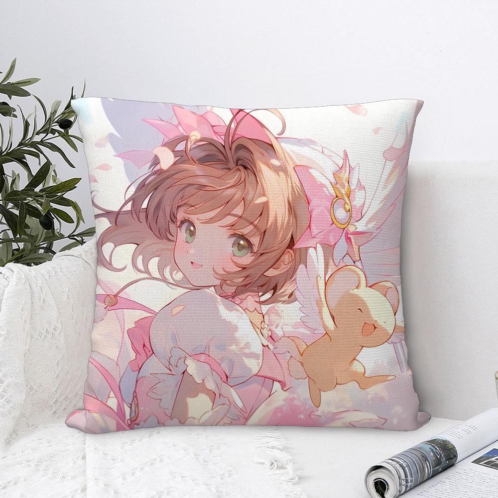Аниме C-Cardcaptor S-Sakura Наволочка Декоративная для дивана Домашняя Двусторонняя печать Короткий плюш Наволочка Чехол для подушки