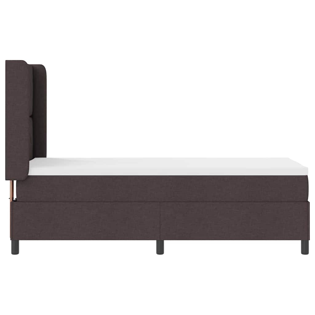 Box Spring Bed with Pillow Dark Brown 200 x 80 cm Fabric