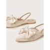 Shoetopia Женские и Девичьи Стильные Сандалии-Мулы с Декором-Бантом Кремового Цвета Модные-Eu36